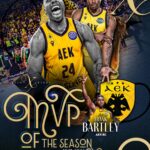 Ο Φρανκ Μπάρτλεϊ της ΑΕΚ αναδείχθηκε MVP της φετινής σεζόν στο Basketball Champions League μετά τις εντυπωσιακές εμφανίσεις του με τη Βασίλισσα.